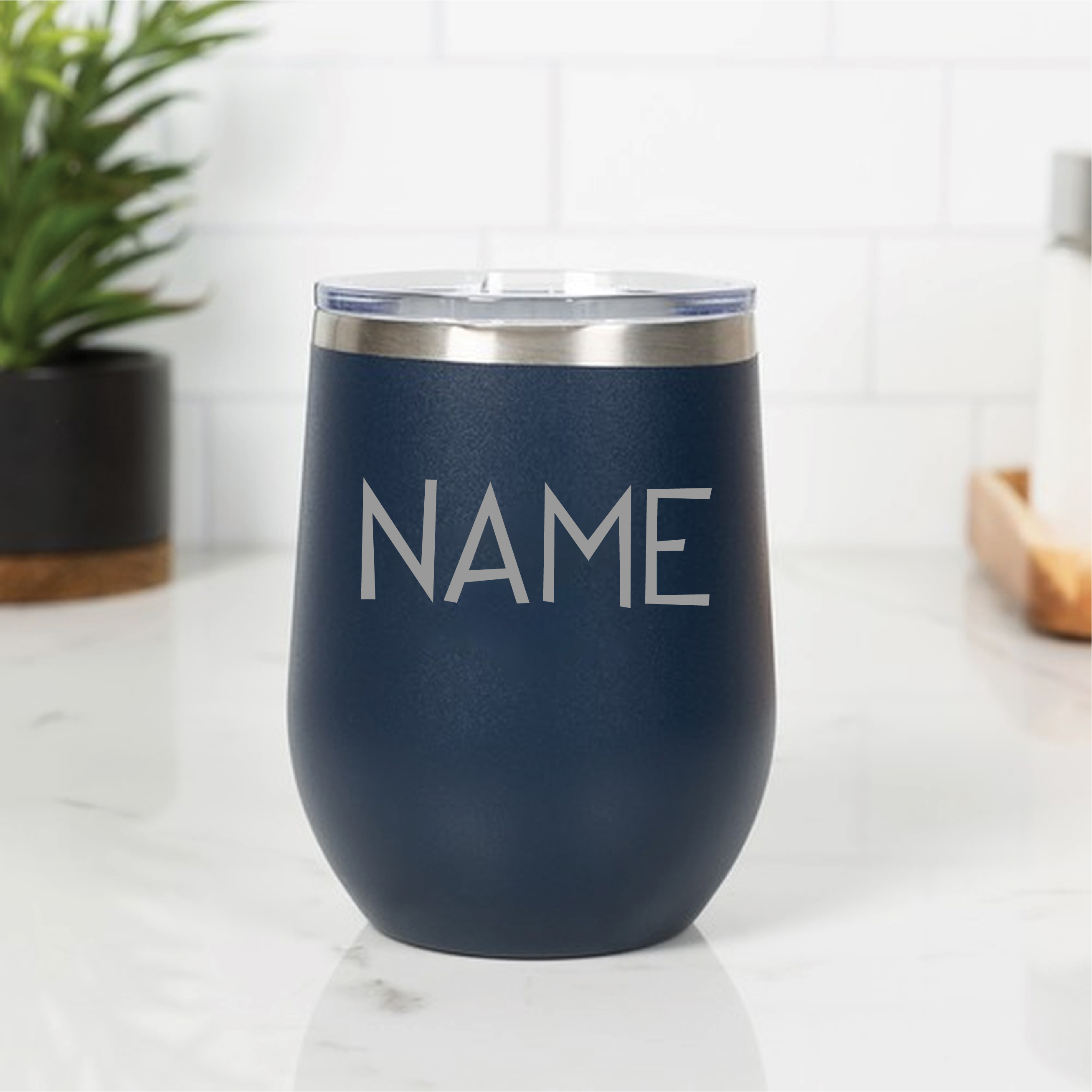 Blue Custom Name Personalised Vacuum Insulated Stainless Steel Tumbler 